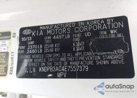 2014 Kia Sportage Lx из США, поврежденный, VIN KNDPB3AC4E7557379